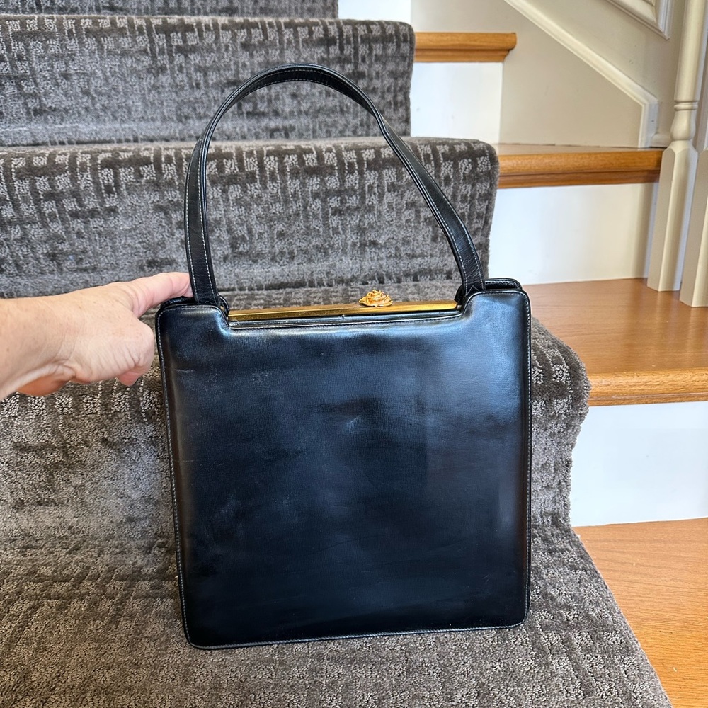Vintage Jerry Moss holiday black handbag
